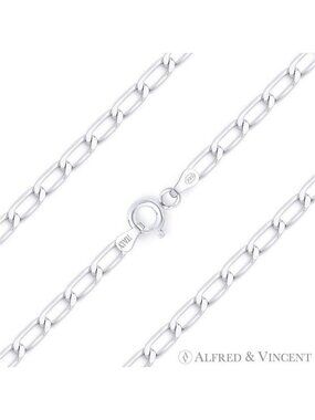 Open Cable Link Italian Chain Anklet in Solid .925 Sterling Silver - Size 10